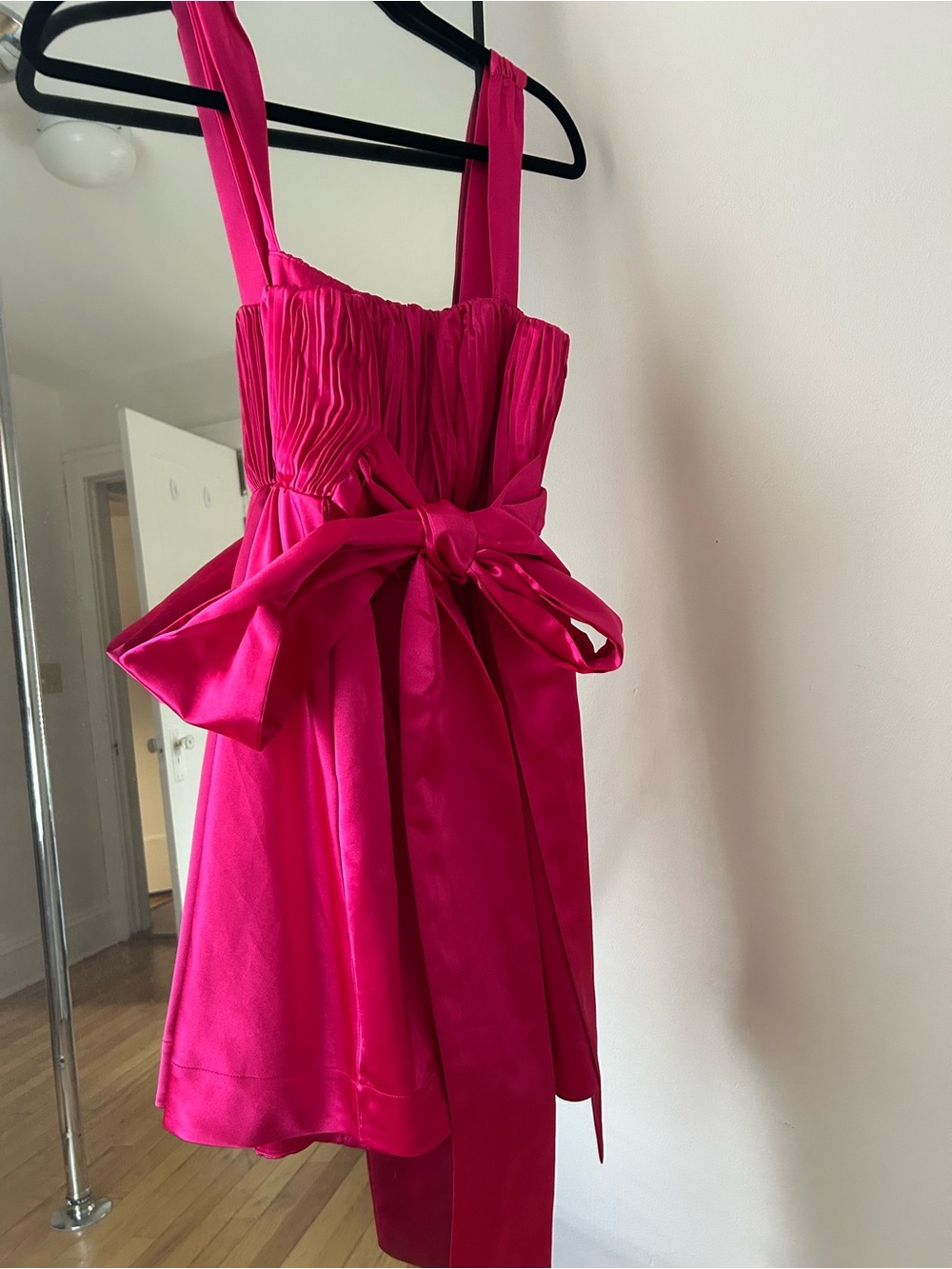 Maeve Pink Satin Bow dress - Picture 3 of 5